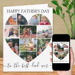 Heart 11 Photo Collage Best Dad Ever Father's Day Card<br><div class="desc">Say Happy Father's Day with a love heart photo collage, personalised father's day card. The photo template is set up for you to add your pictures, working in rows from top to bottom. The photo collage holds 11 photos which are displayed in a mix of portrait, landscape and square /...</div>