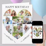 Heart 11 Photo Collage Twins Names Script Birthday Card<br><div class="desc">Happy Birthday Card for twins with a love heart photo collage. The photo template is set up for you to add your pictures, working in rows from top to bottom. The photo collage holds 11 photos which are displayed in a mix of portrait, landscape and square / instagram formats. The...</div>