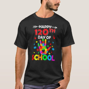 Heart 120th Day Of School Teacher Autism Awareness T-Shirt