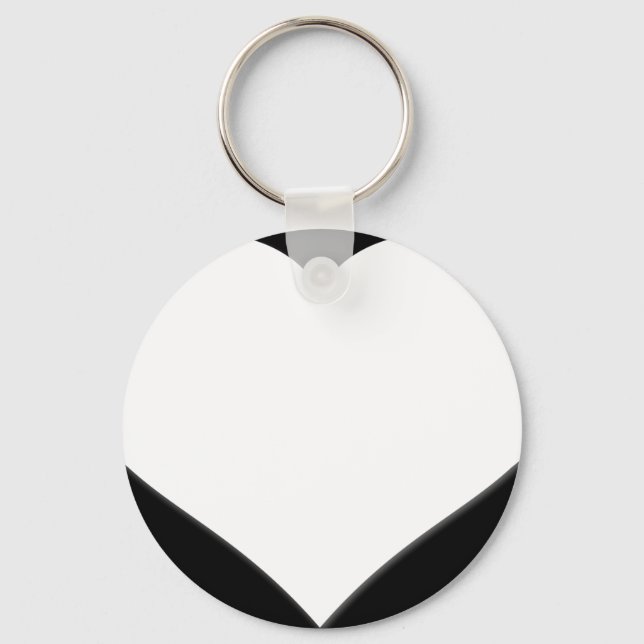 Heart 1 Black and White Key Ring (Front)