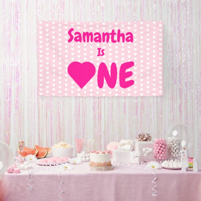 Heart 1st Birthday Banner (Party)