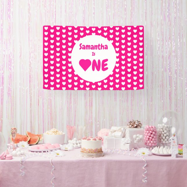 Heart 1st Birthday Banner (Party)