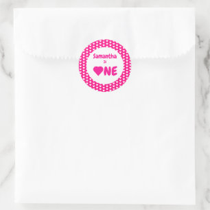 Heart 1st Birthday Classic Round Sticker