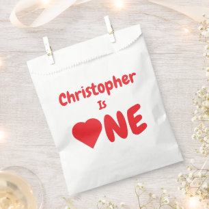 Heart 1st Birthday Favour Bags