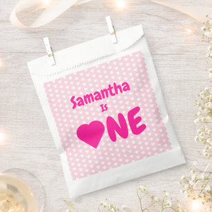 Heart 1st Birthday Favour Bags