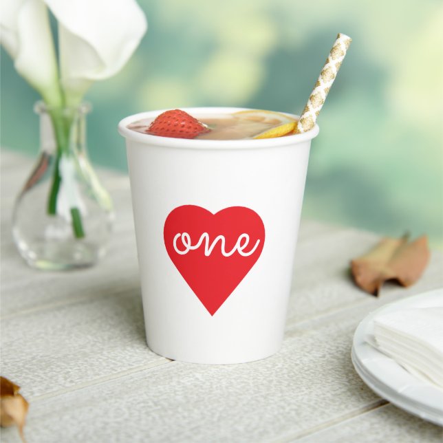 Heart 1st Birthday Paper Cups (Insitu)