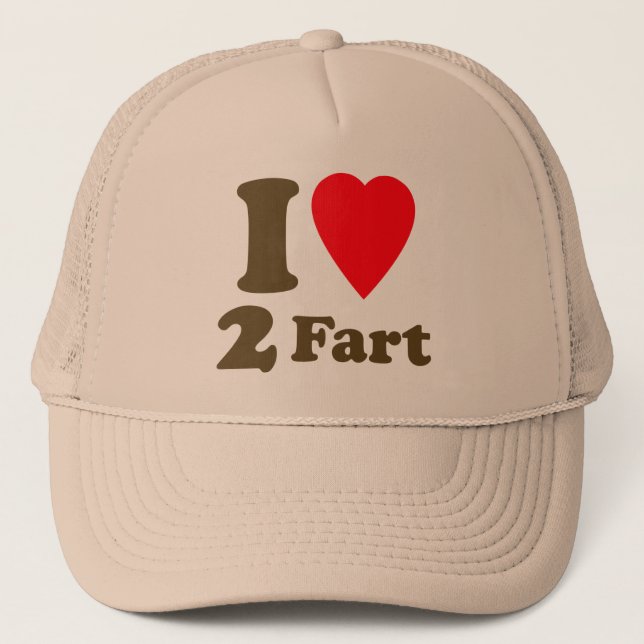 Heart 2 Fart Pass the Gas Silent Deadly Love Trucker Hat (Front)