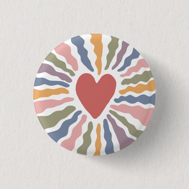 Heart 3 Cm Round Badge (Front)