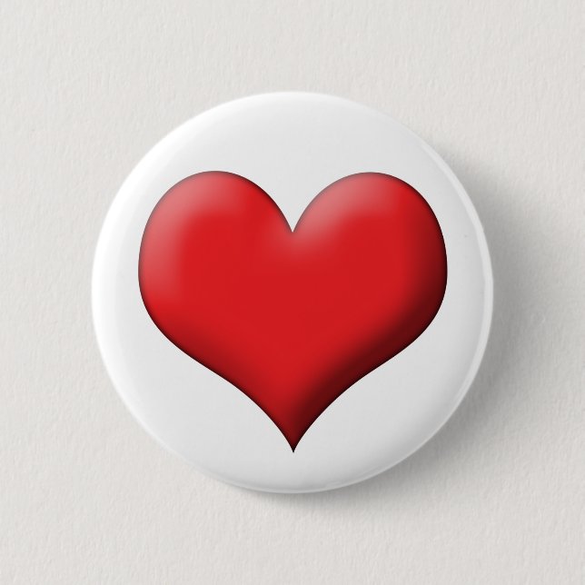 Heart 6 Cm Round Badge (Front)