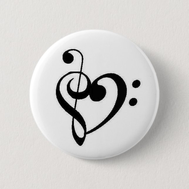 heart 6 cm round badge (Front)
