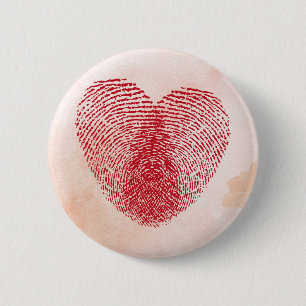 Heart 6 Cm Round Badge