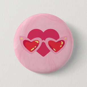 Heart 6 Cm Round Badge