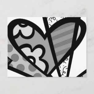 heart abstract art postcard