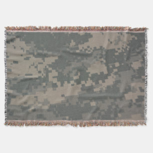 Heart Acu Uniform Military Camouflage Camo Throw Blanket