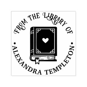 Heart Adorned Book #1P Library Book Name Self-inking Stamp