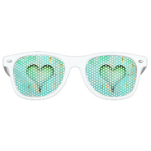 Heart Adult Party Shades, White Retro Sunglasses
