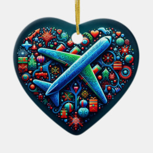 Heart Airplane Ornament