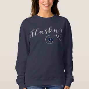 Heart Alaska Sweatshirt, Alaskan Flag Sweatshirt