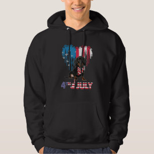Heart American Dachshund The 4th Of July Independe Hoodie