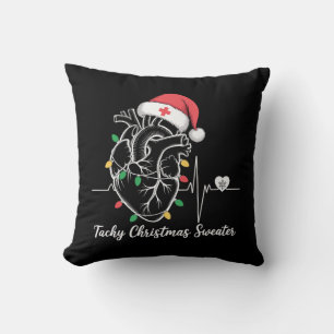 Heart Anatomy Christmas Nurse Cardiac Tachy Xmas Cushion