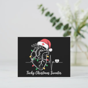 Heart Anatomy Christmas Nurse Cardiac Tachy Xmas Holiday Postcard