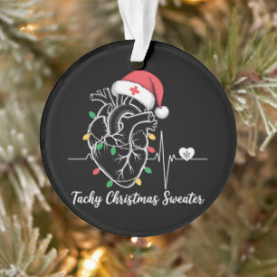 Heart Anatomy Christmas Nurse Cardiac Tachy Xmas Ornament