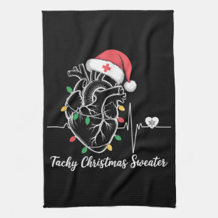 Heart Anatomy Christmas Nurse Cardiac Tachy Xmas Tea Towel