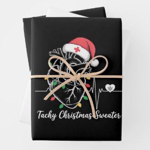 Heart Anatomy Christmas Nurse Cardiac Tachy Xmas Wrapping Paper Sheet