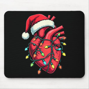 Heart Anatomy Christmas Nursing Santa Hat Anatomic Mouse Pad