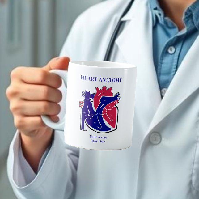Heart Anatomy Coffee Mug (Heart Anatomy Personalized Coffee Mug )