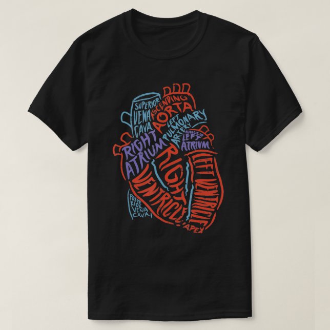Heart Anatomy For Doctors Nurses Paramedics And St T-Shirt (Design Front)