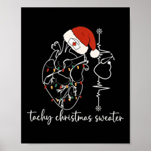 Heart Anatomy Nurse Christmas Cardiac Tachy Cvicu Poster