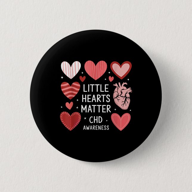 Heart Anatomy Valentine Little Heart Chd Awareness 6 Cm Round Badge (Front)