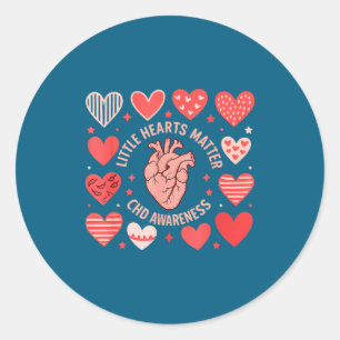 Heart Anatomy Valentine Little Hearts Chd Awarenes Classic Round Sticker