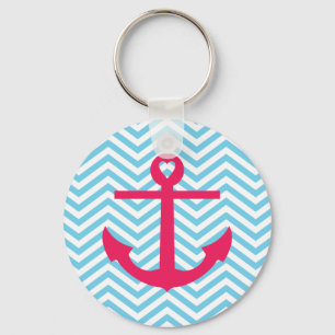 Heart Anchor Key Ring