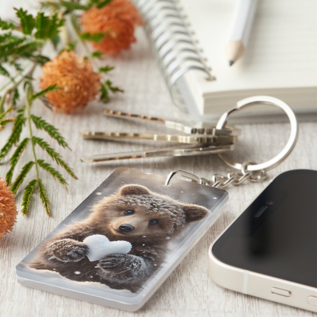 Heart and Bear Key Ring (Front Right)