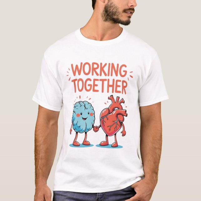 Heart and Brain Unity Illustration T-Shirt (Front)