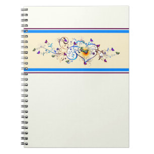 Heart and butterflies notebook