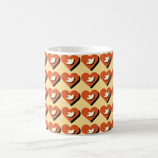 Heart and Dove Mug Tiled Design (Center)
