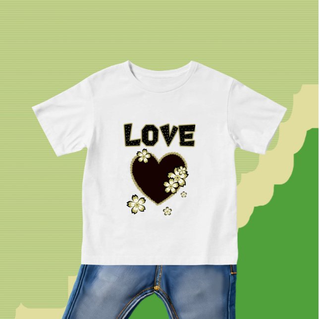 Heart and flowers baby T-Shirt (Creator Uploaded)
