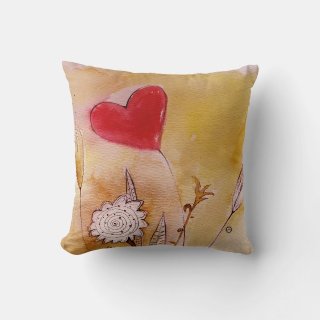 heart and flowers cushion (Front)