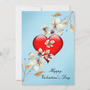 Heart and Flowers for Spouse or Other Holiday Card