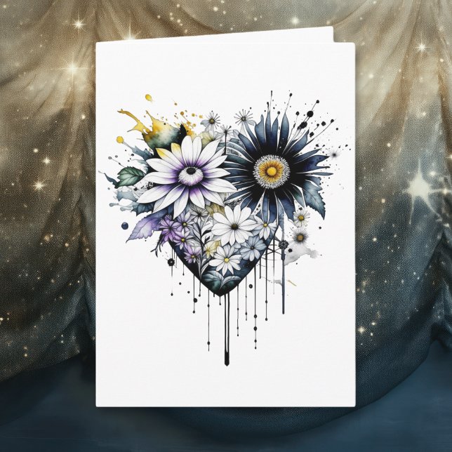 Heart and Flowers Minimalist Valentine's Day Card (Creator Uploaded)