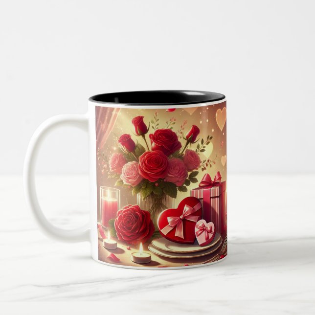 Heart and Flowers Mug (Left)