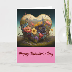 Heart and Flowers Valentine's Card