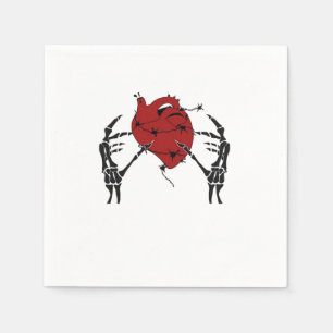 Heart And Hands - Skeleton Heart Hands Napkin