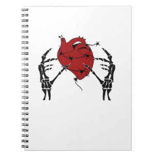 Heart And Hands - Skeleton Heart Hands  Notebook