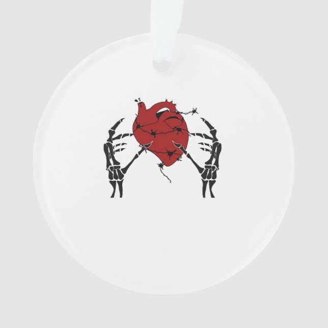 Heart And Hands - Skeleton Heart Hands  Ornament (Front)