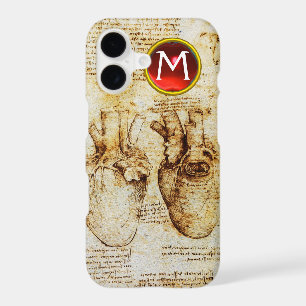 Heart And Its Blood Vessels Parchment Gem Monogram
