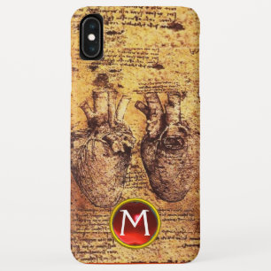 Heart And Its Blood Vessels Parchment Gem Monogram iPhone XS Max Case
